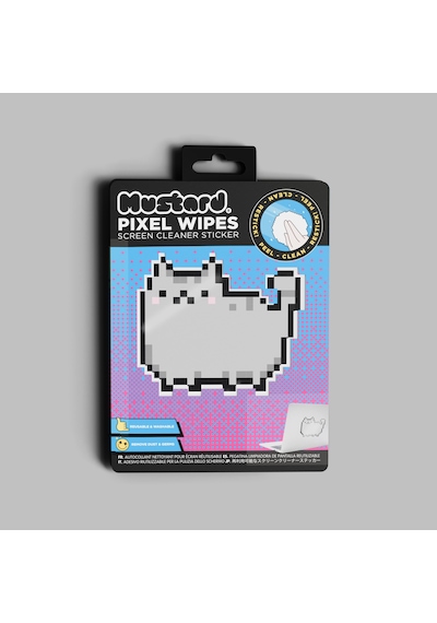Mustard Cat Pixel Sicker Ekran Temizleyici