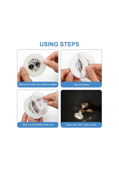 Işıklı Yapışkanlı Bardak Altı Aparatı Ledli 3 Modlu 6 Cm Çap 1 Adet Diğer