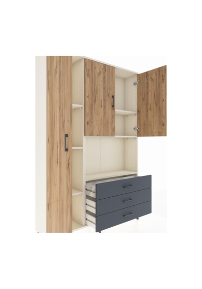 Arges Dolap 6 Raflı 3 Çekmeceli 3 Kapaklı 132x30x195 Aytaşı-çam/antrasit Atlas Çam/antrasıt Arges Dolap 6 Raflı 3 Çekmeceli 3 Kapaklı 132x30x195 Aytaşı-çam/antrasit Atlas Çam/antrasıt