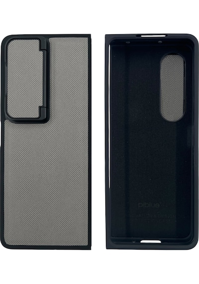 Nettech Samsung Galaxy Z Fold 4 Uyumlu Manyetik Standlı Seri Arka Koruma Kılıf - Siyah Siyah