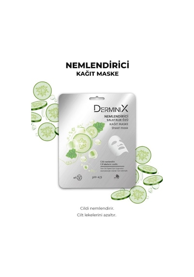 Derminix Salatalık Özlü Nemlendirici Kağıt Yüz Maskesi
