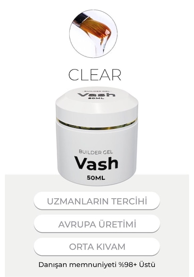 Vash Protez Tırnak Jeli Clear 50 ML