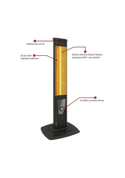 MirKraft Nobility 2500 W Kule Tipi Infrared Isıtıcı