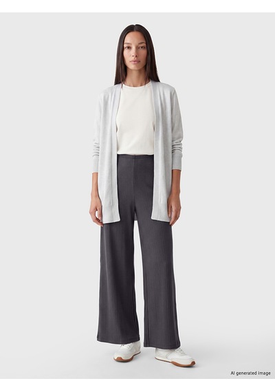 Lcw Everyday Gri Beli Lastikli Kadın Fitilli Pantolon