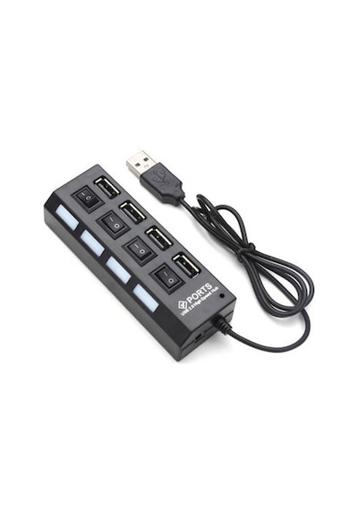 Anahtarlı Işıklı On Off Düğmeli 4 Port Usb 2.0 Çoklayıcı Hub (533633910)