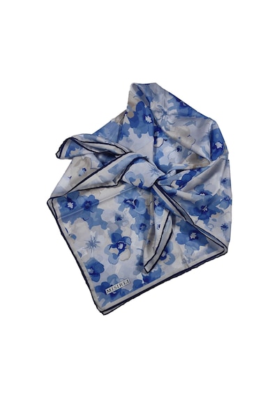 Mim Eşarp Mısırlı Eşarpları Silky Cocoon Trend Polyester Twill Sport Eşarp Lacivert - Saks