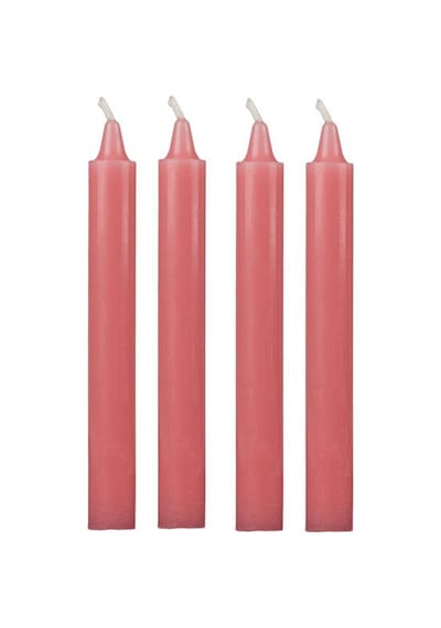 4 Lü Şeker Pembe Fener Şamdan Mum