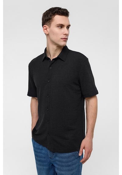 Backandbond Siyah Regular Fit Örme Gömlek