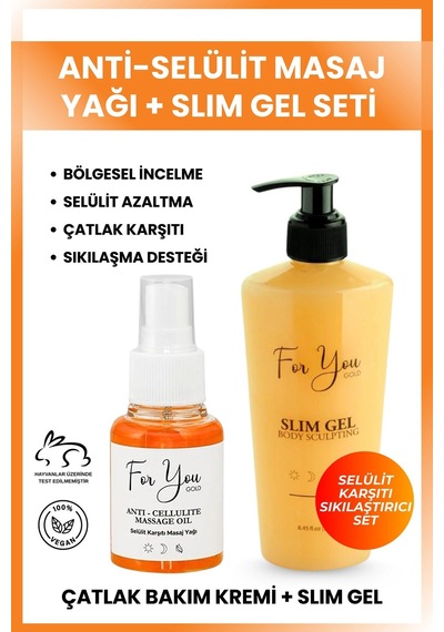 Slim Jel , Sıkılaştırıcı, Toparlayıcı, Selülit Karşıtı Jel & Anti Selülit Masaj Yağı Set