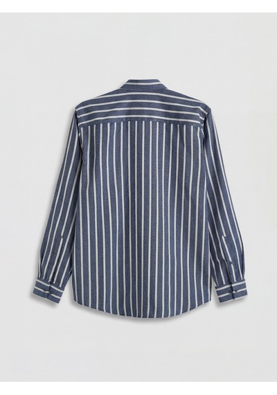 Lcwaıkıkı Classic Lacivert Regular Fit Çizgili Armürlü Erkek Gömlek