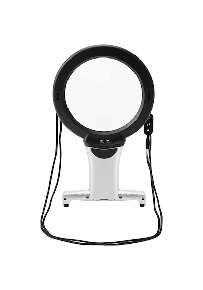 Büro Ev Ofis Hobi Atölyesi İçin 6x Led Eller Serbest Büyüteç Boyuna Asılır Dikiş Nakış Büyüteci