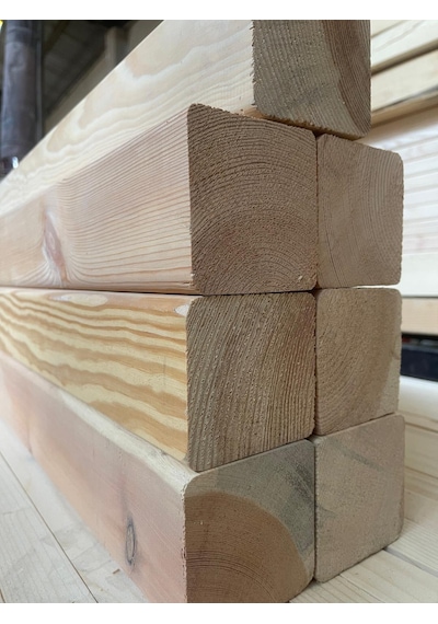 Planyalı Kenarları Pahlı Fırınlanmış Çam Kereste Kalas 10x10x200cm