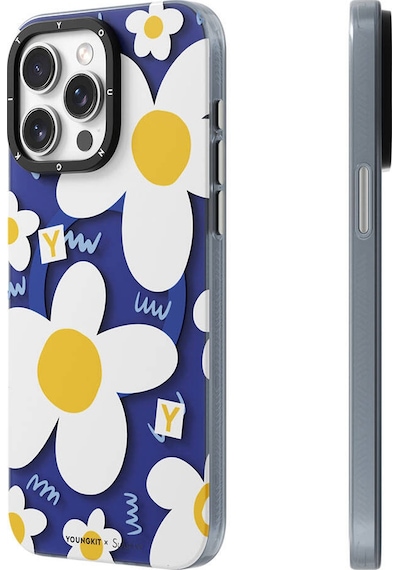 Apple Uyumlu iPhone 15 Pro Max Kılıf Magsafe Özellikli Sunshine Tasarım Youngkit Spring Breeze Seri Beyaz