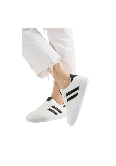 Unisex Bağcıklı Günlükspor Sneaker Ayakkabı Beyaz - Siyah-beyaz - Siyah Beyaz - Siyah