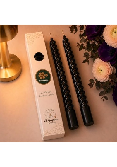 2 Li Stick Mum Siyah Taş Çok Renkli
