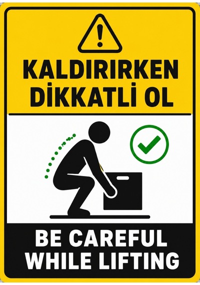 Kaldırırken Dikkatli Ol 35x50cm Pvc Isg Levha