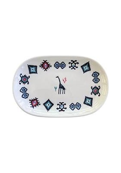 Porser Porselen Hitit Oval Kayık Tabak Takımı 20x13cm 6 Parça Çok Renkli