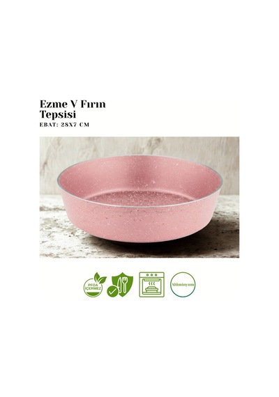 10 Parça Granit Set Cam Kapak - Pembe Pembe