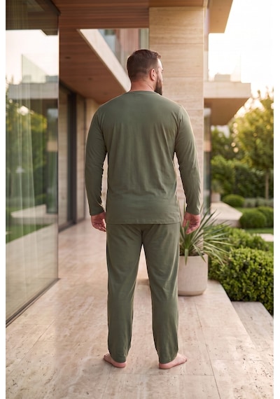 Seboteks İnterlok Kumaş Yakası Düğmeli Uzun Kollu Büyük Beden Erkek Pijama Takımı 8587 Yeşil Seboteks İnterlok Kumaş Yakası Düğmeli Uzun Kollu Büyük Beden Erkek Pijama Takımı 8587 Yeşil