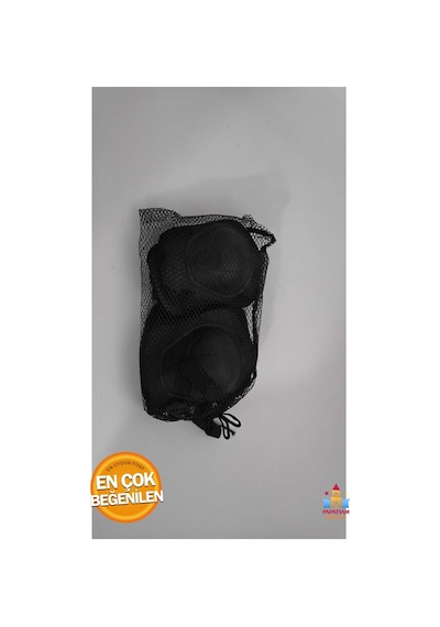 Çocuk Koruyucu Set Dizlik Dirseklik Bileklik 6 Parça Paten Scooter Bisiklet Kaykay Koruyucu Siyah Siyah