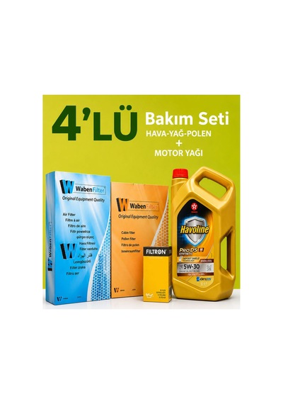 Filtron-waben Peugeot 206 1.6 Benzin 88 Beygir Filtre Bakım Seti-texaco 5w30 5 Lt 1999-2001 3 Lü