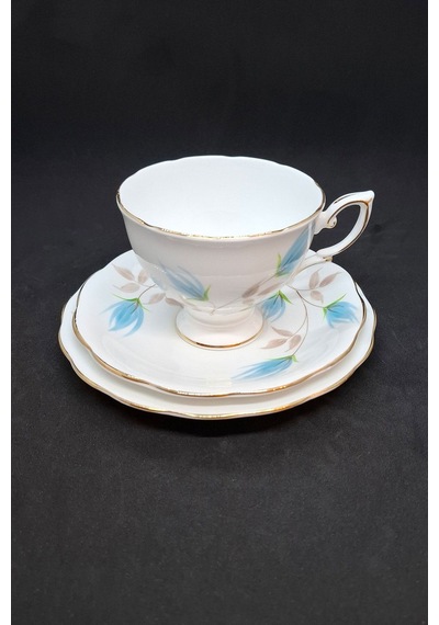 Royal Standart Fine Bone China Vintage Çay Fincanı 3 Parça 210 Ml Mavi-beyaz