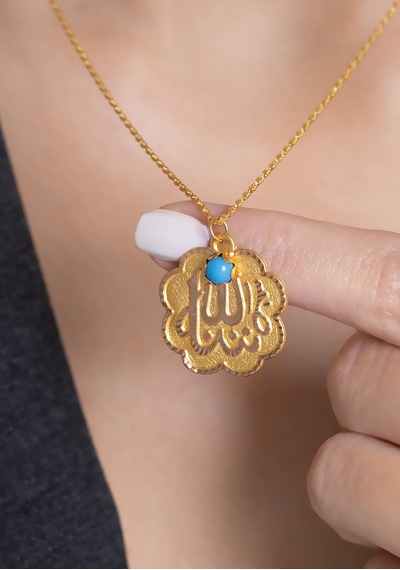 14 Ayar Altın Maşallah Papatya Kolye Sarı Altın