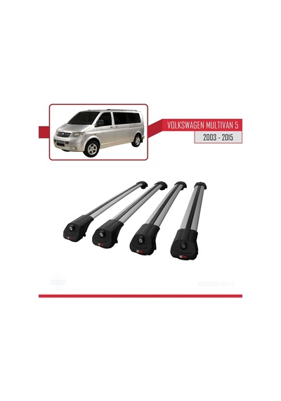 Volkswagen Multivan T5 2003-2015 Arası İle Uyumlu Ace-1 Ara Atkı Tavan Barı Gri 4 Adet Bar