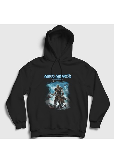 Presmono Unisex Jomsviking Amon Amarth Kapüşonlu Sweatshirt Siyah