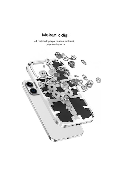 Apple iPhone  Uyumlu  13 Pro Kılıf Mekanik Bumper Kapak - Mavi