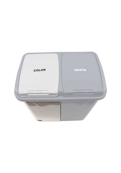 Meleni Home Mega Duo İki Bölmeli Kirli Çamaşır Sepeti - Banyo Çamaşır Sepeti Renkliler & Beyazlar 90 Lt Diğer