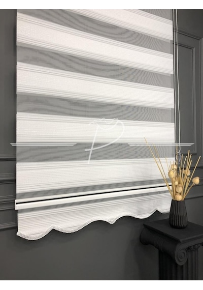 Zebra Perde Lütuf Desen Simli Plise Çok Renkli