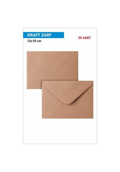 Davetiye Zarfı Kraft Zarf 25 Adet 12x18cm