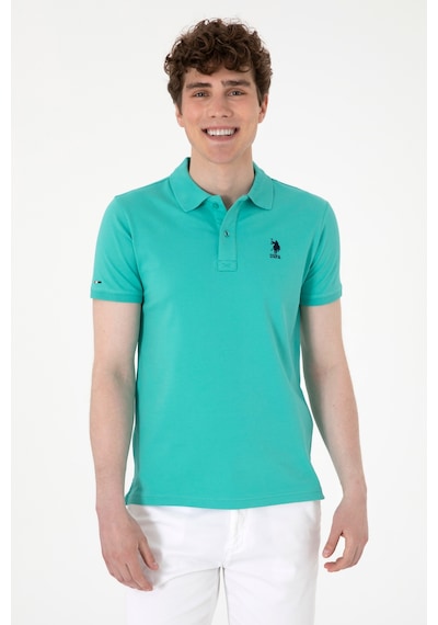 U.S. Polo Assn. Erkek Slim Fit Polo Yaka Mint Basic Tişört 50298011-VR090