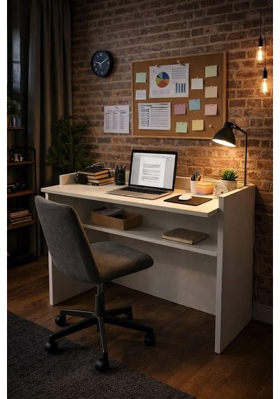 Çalışma Masası Bilgisayar Masası Ofis Ders Yemek Masası Beyaz Çok Renkli