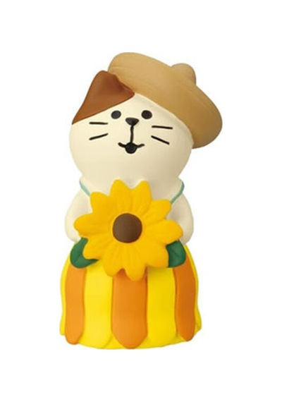 Ayçiçekli Kedi Mini Figür