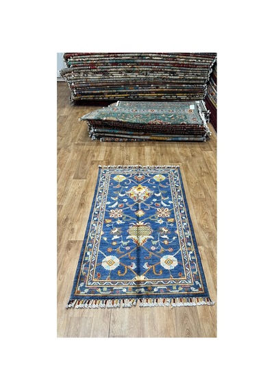 El Dokuma Afghan Halısı Lacivert