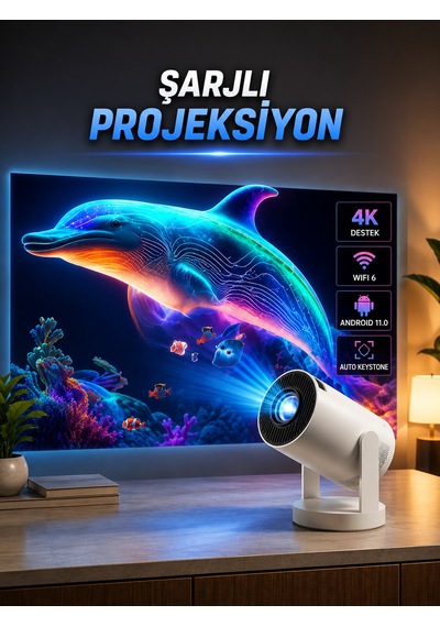 Taşınabilir Sinema Oyun Projektörü Akıllı Projeksiyon Android 11 Diğer