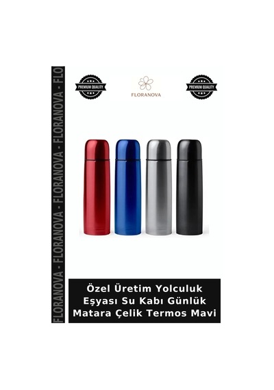 Özel Üretim Yolculuk Eşyası Su Kabı Günlük Matara Çelik Termos Mavi Çok Renkli