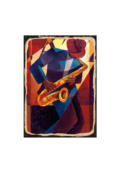 Bedeko Jazz Müzik Ve Saksafon Hediyelik Mdf Tablo 25 Cm X 35 Cm