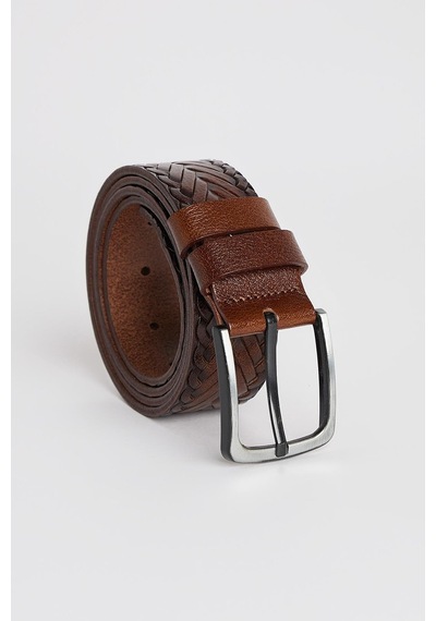 Tudors Erkek %100 Hakiki Deri 4 Cm Spor Kahverengi Kemer-32629 Kahverengi