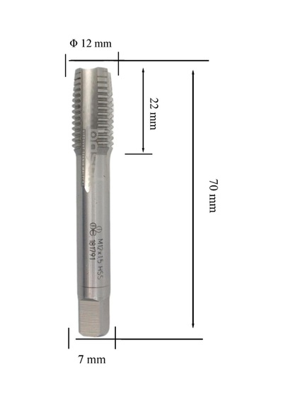Mte M12x1,5 İnce Diş El Kılavuzu 2 Li Takım Hss Dın 2181
