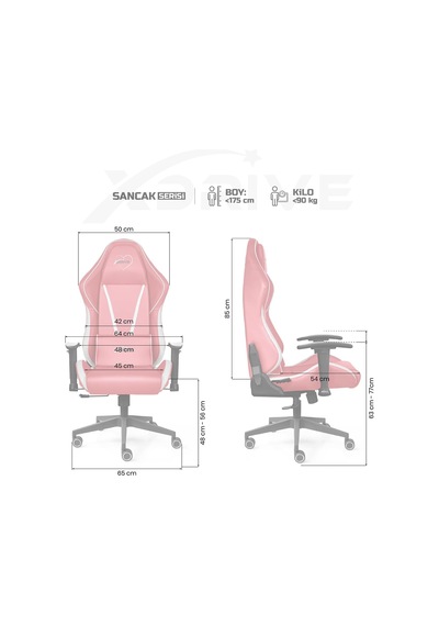 Sancak Profesyonel Oyuncu Koltuğu Pembe/beyaz Diğer