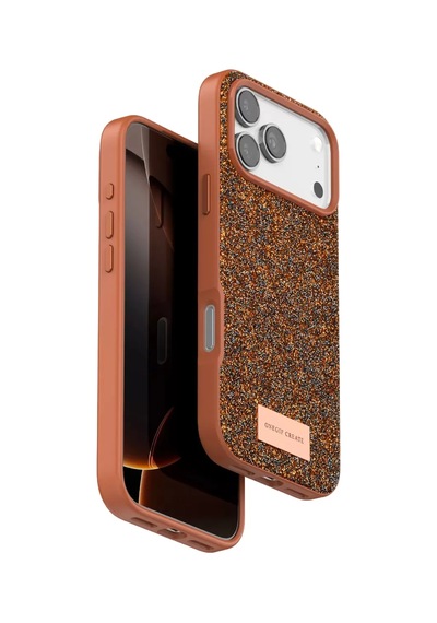 Onegif Apple İphone 17 Pro Bright Simli Kapak - Turuncu