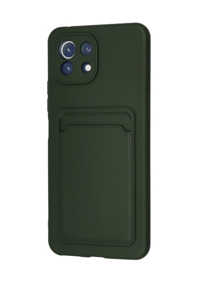 Xiaomi Mi 11 Uyumlu Kılıf Kelvin Kartvizitli Silikon - Koyu Yeşil