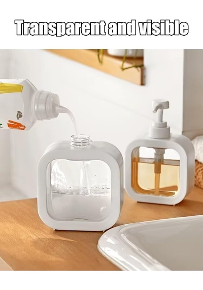 Mukko Home Plastik Akrilik Sıvı Sabunluk 300 Ml + 500 Ml 2'li Sıvı Sabunluk Diğer