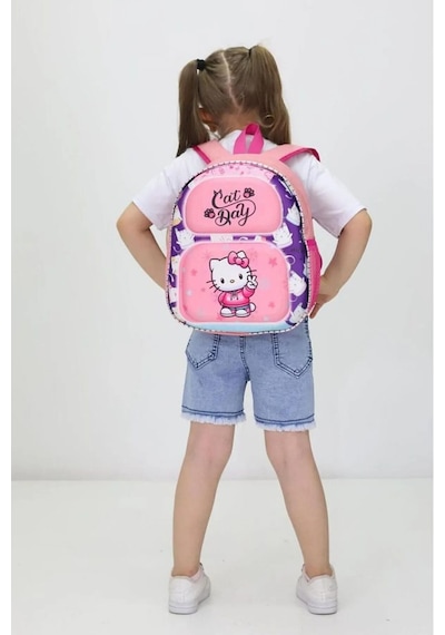 Kız Çocuk Hello Kitty Temalı Anaokulu Sırt Çantası Sevimli Tasarım, Su Geçirmez Ve Hafif Yeni Sezon Pembe