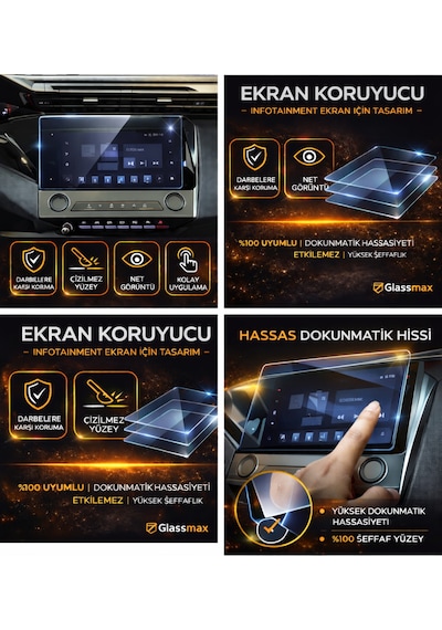 Peugeot 2008 Multimedya Ekran Koruyucu- Kırılmaz Şeffaf Nano Teknoloji