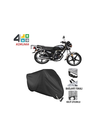 Yuki Yk125 Motosiklet Brandası ( Kilit Uyumlu - Siyah