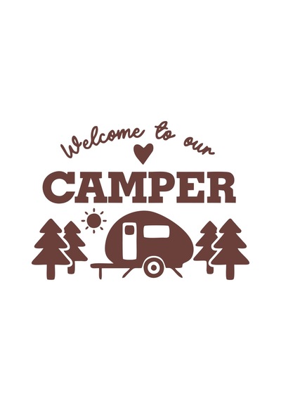 Camper Sticker 17x17 Cm Kahverengi